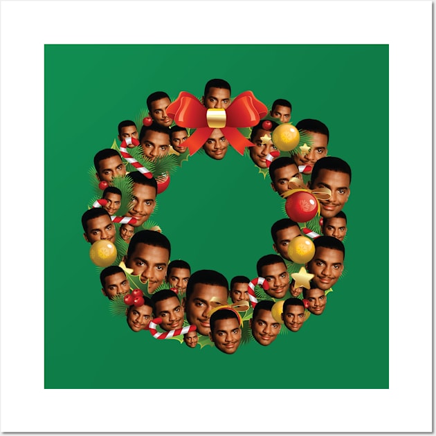 Carlton Banks Fresh Prince Multiface Christmas Wreath Wall Art by Rebus28